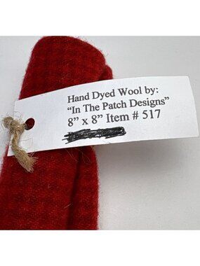 Hand Dyed Wool By "In the Patch Designs" 8” x 8” Rug Hooking Applique